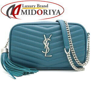 Saint Laurent Paris YSL Lou Calfskin Green Chain Shoulder Bag Crossbody